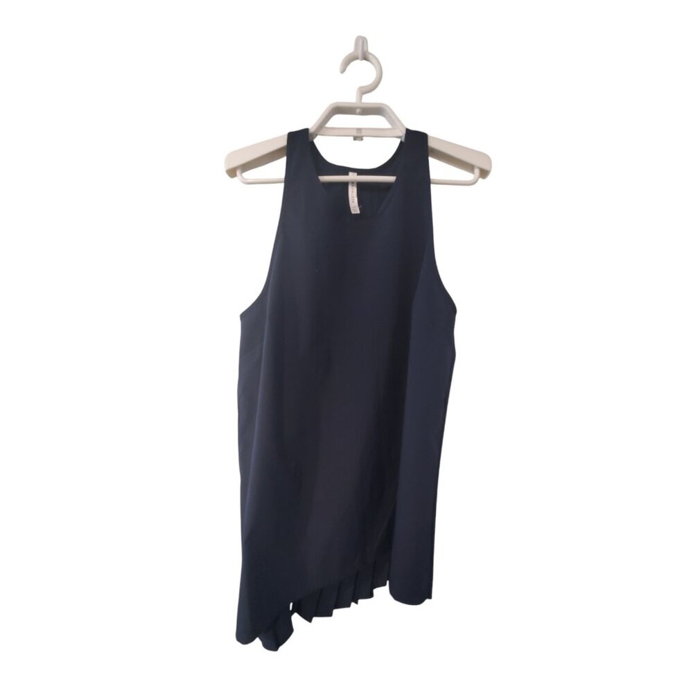 Athleta Sojourn top womens XS navy pleated back racerback tank